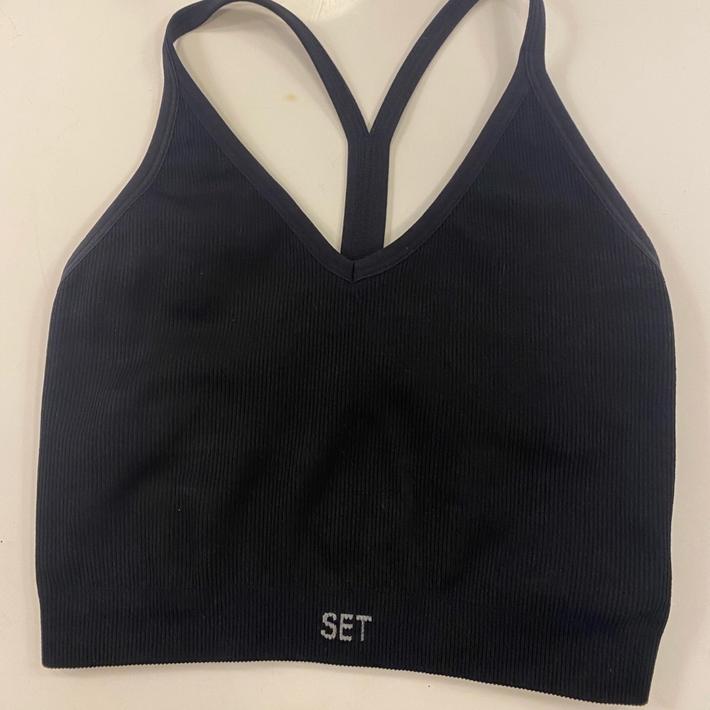 Set Active Ribbed V Bra Onyx